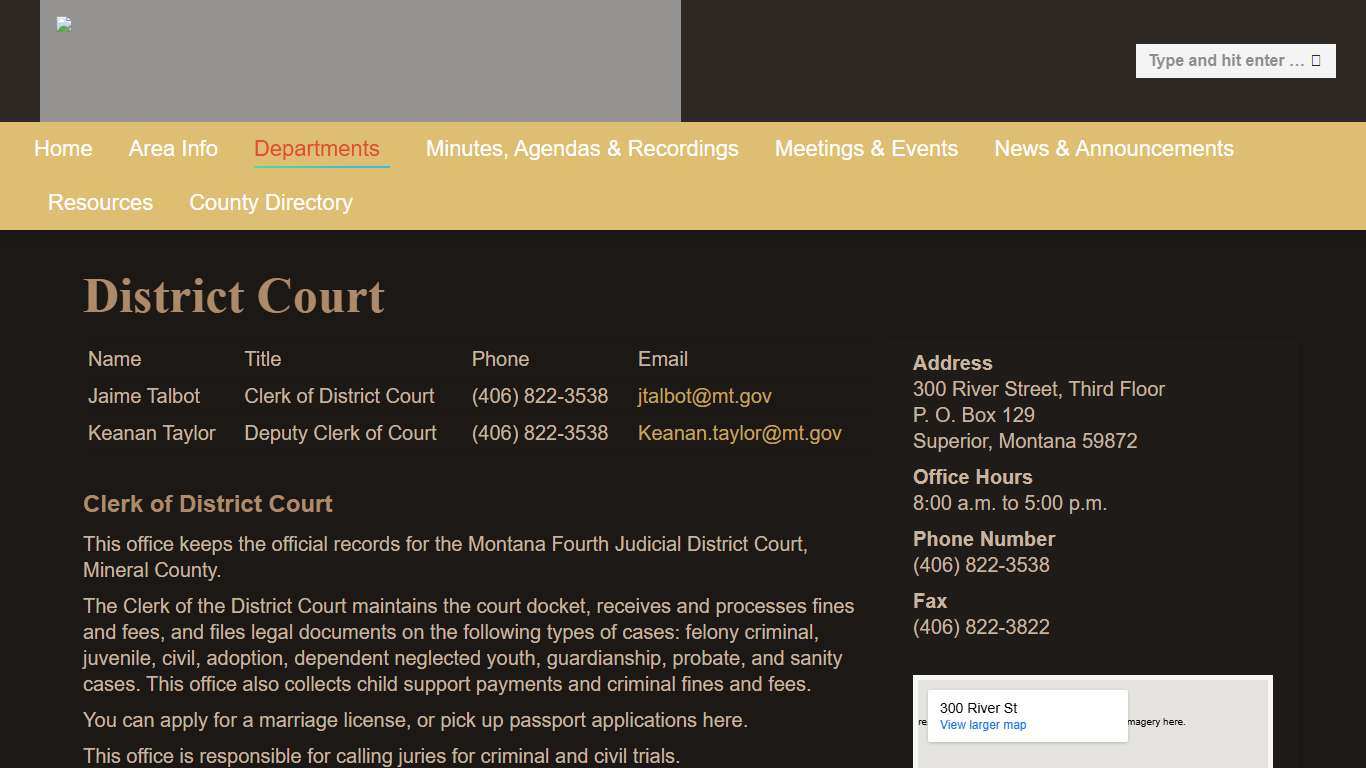 District Court - Mineral County MT