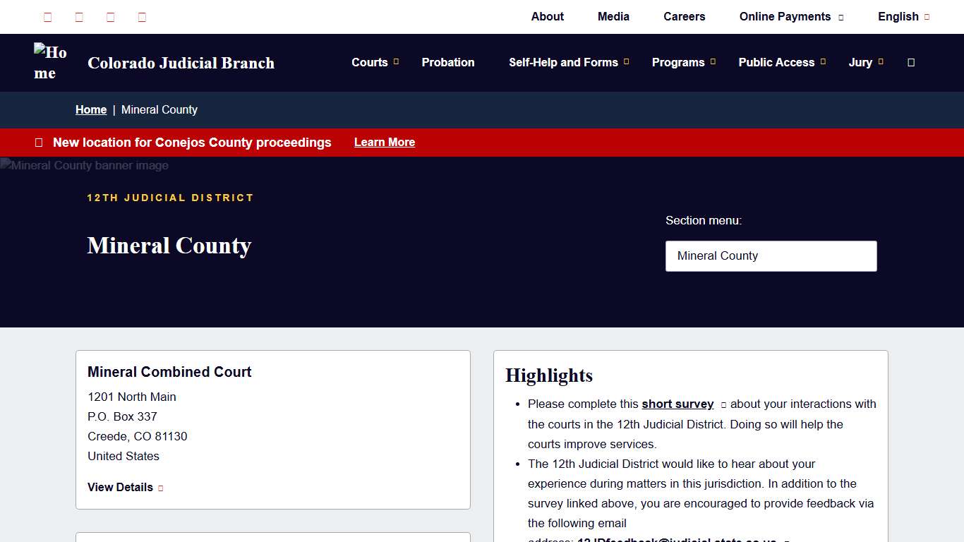 Mineral County Colorado Judicial Branch